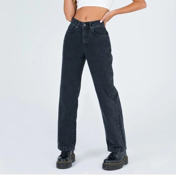 Princess Polly Denim - ragged priest dad jeans size 26